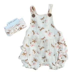 Butterfly Cotton Bubble Ruffle Romper