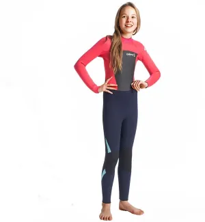 C Skins Junior Legend 4/3 Back Zip Full Wetsuit - Slate Coral