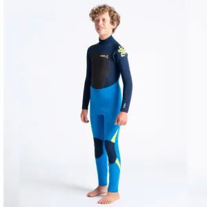 C-Skins Junior Legend 4/3mm Back Zip Wetsuit  - Cyan/Slate/Multi