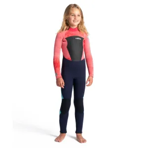 C-Skins Junior Legend 4/3mm Back Zip Wetsuit - Slate/Coral/Tie Dye