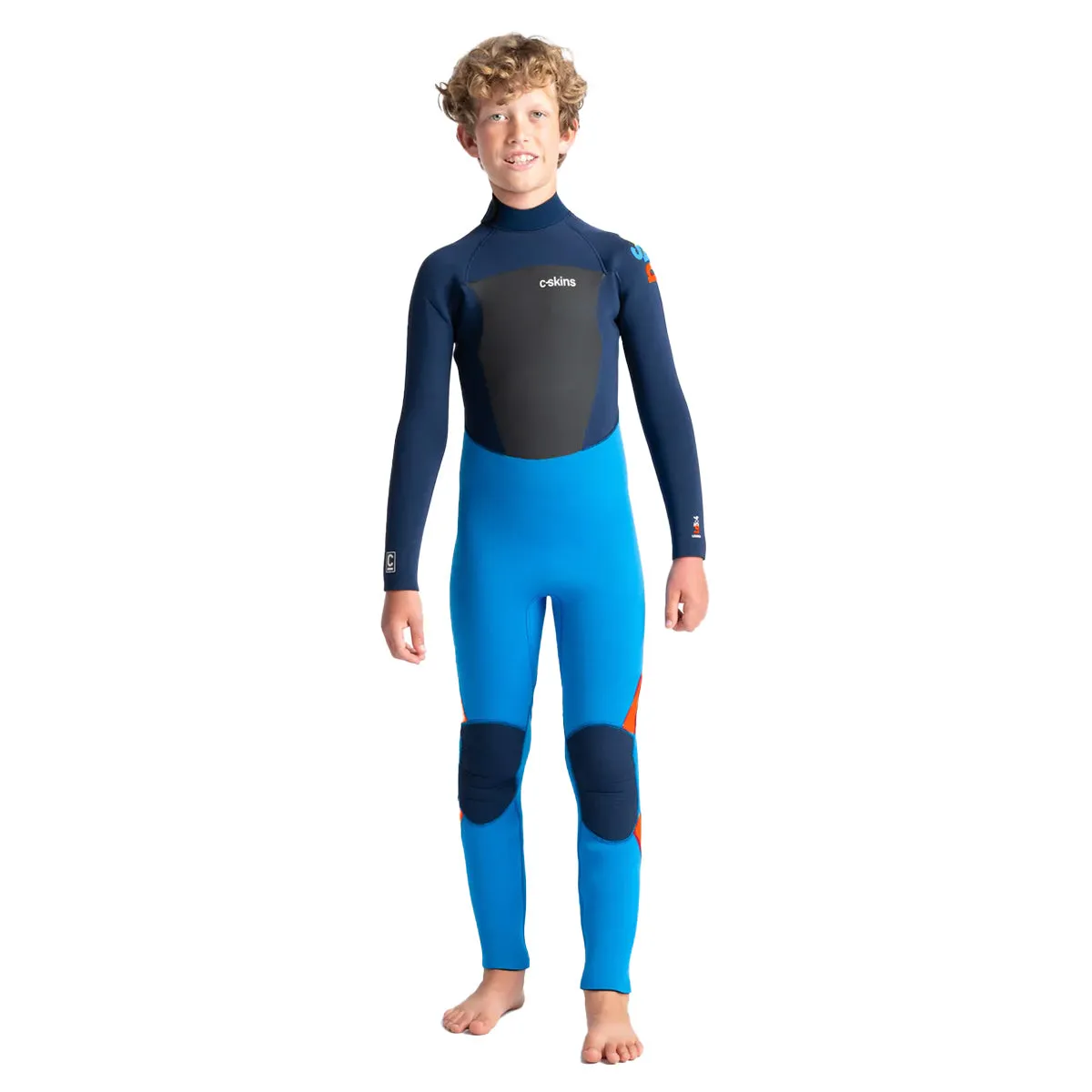 C-Skins Junior Legend 5/4/3mm Back Zip Wetsuit - Cyan/Slate/Multi