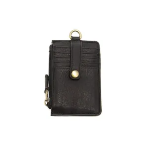 Card Holder With Keyring In Black