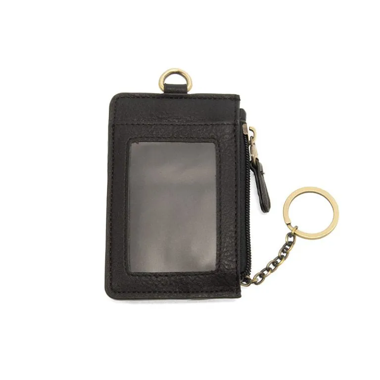 Card Holder With Keyring In Black