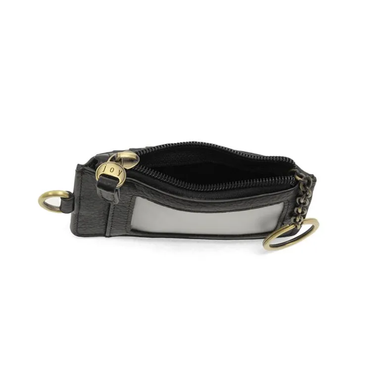Card Holder With Keyring In Black