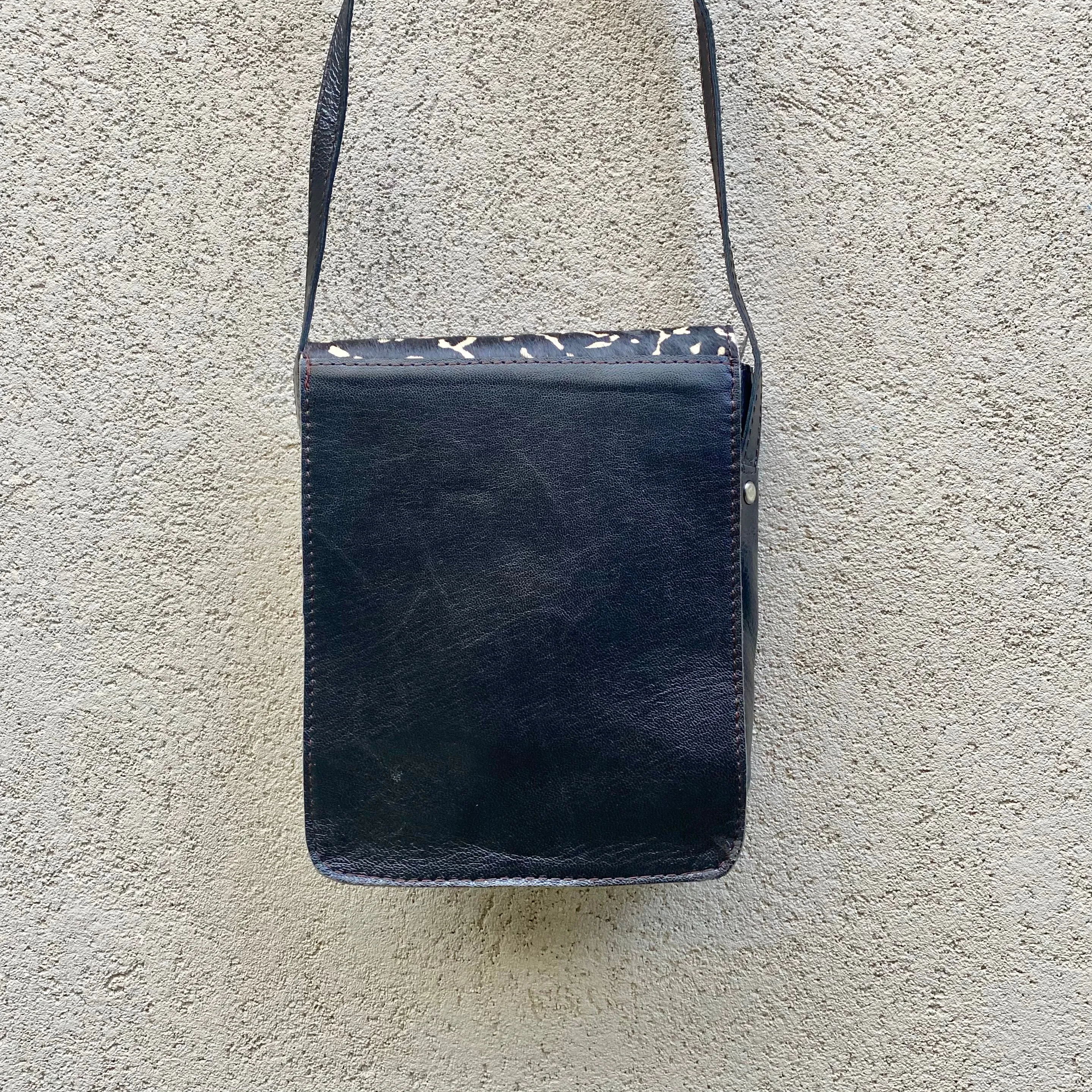 Carolina Cowhide and Leather Crossbody Bag - Black, Tan
