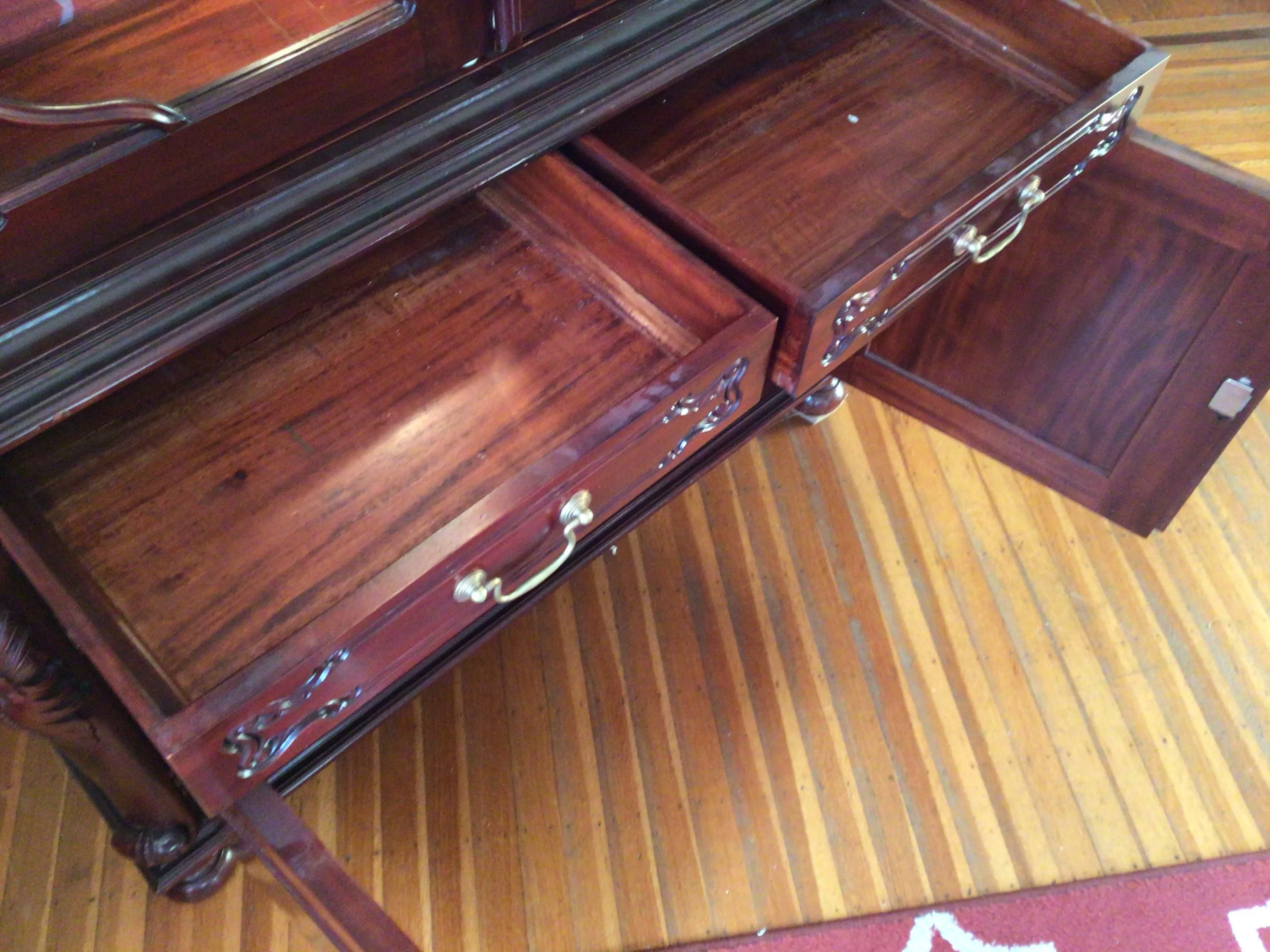 Carved China Hutch Display Cabinet