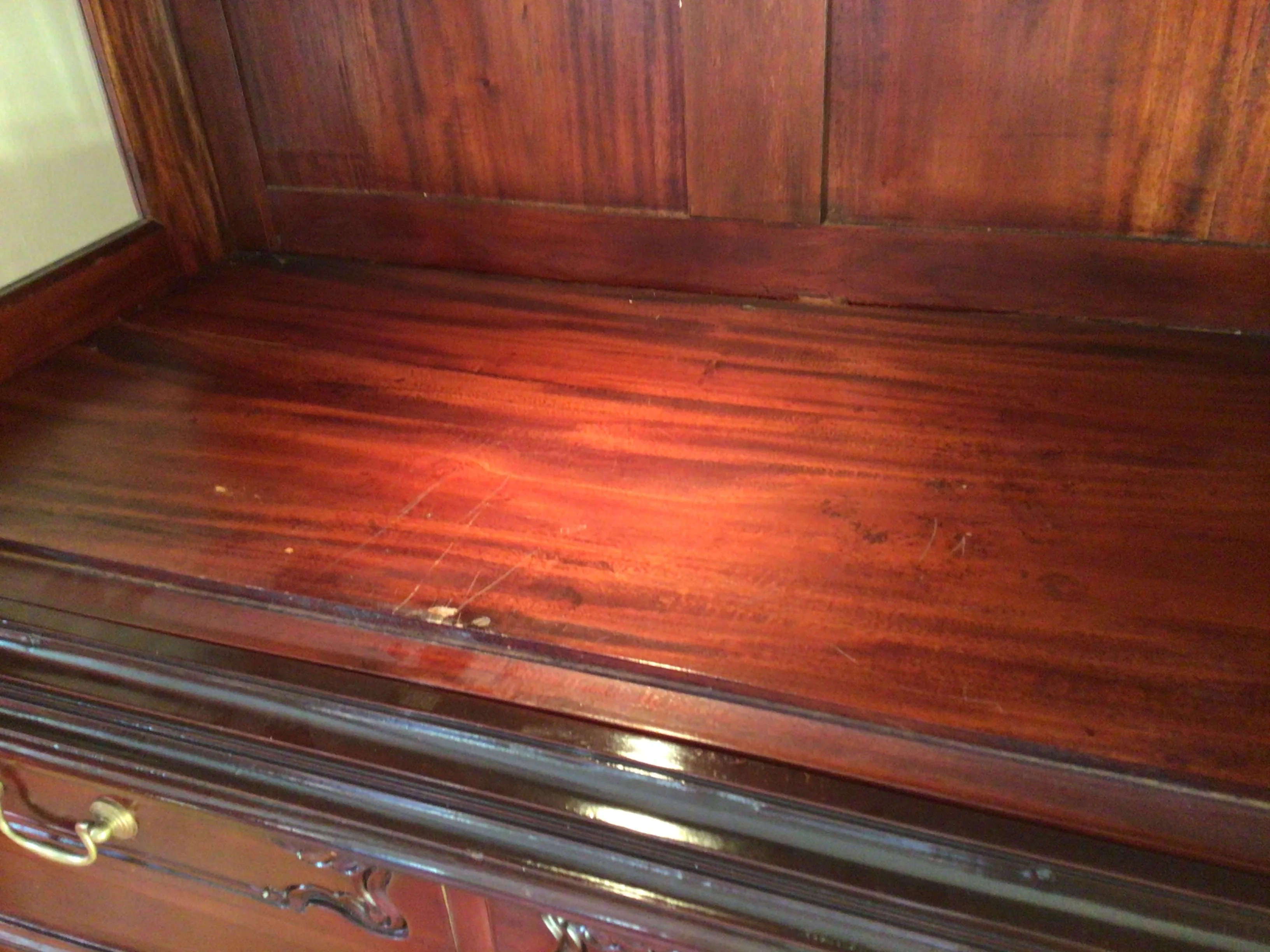 Carved China Hutch Display Cabinet