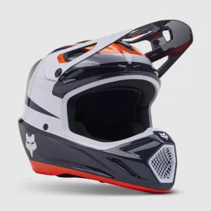 Casco Moto V3 Divider Azul Marino/Naranjo Fox