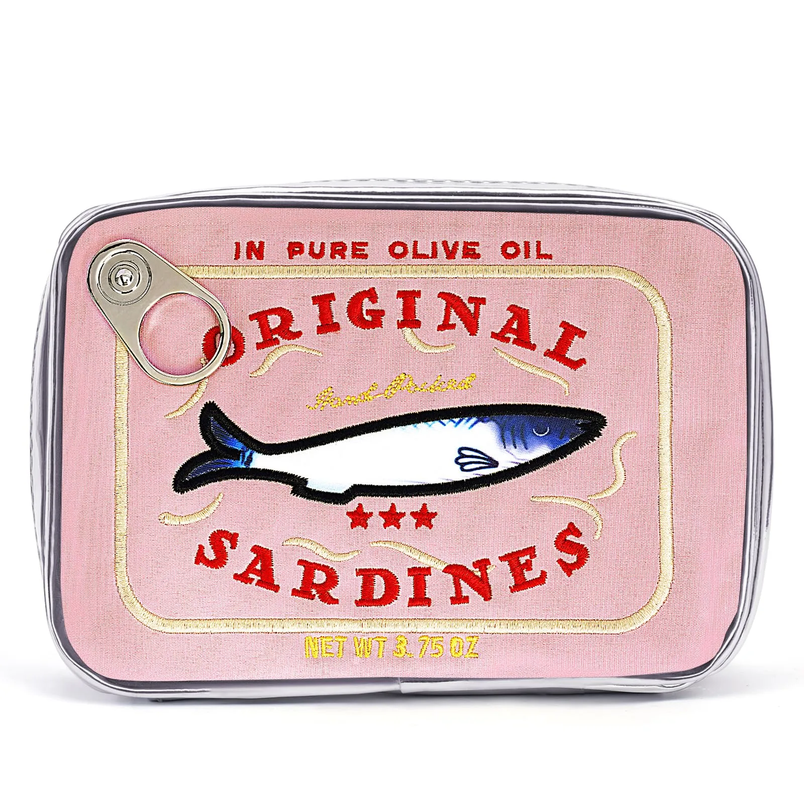 Cessfle Canned Sardines Makeup Bag, Funny Sardine Tin Fish Cosmetic Bag, Creative Cute Makeup Bag Kawaii Pencil Case Pouch, Coquette Make up Pouch for Women