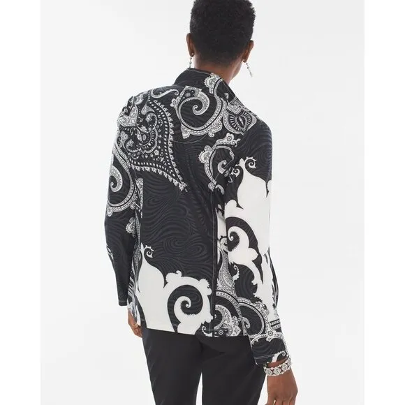 Chico's Zenergy Paisley Jacket Active Zip Size 0/2 US lightweight NWT 7084