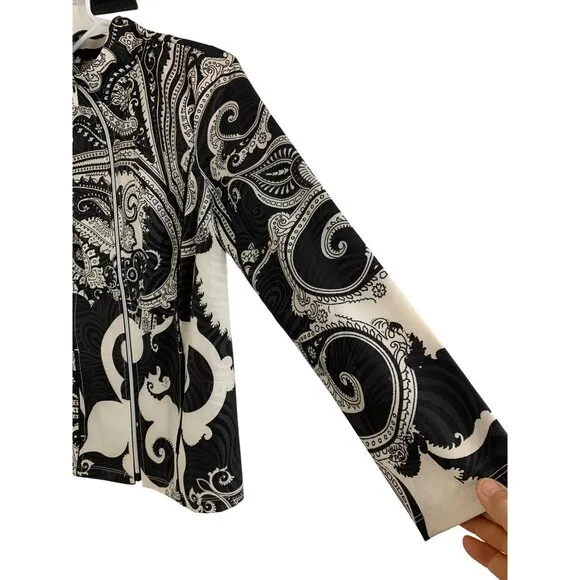 Chico's Zenergy Paisley Jacket Active Zip Size 0/2 US lightweight NWT 7084