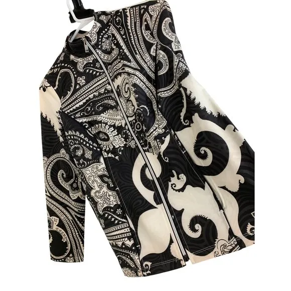 Chico's Zenergy Paisley Jacket Active Zip Size 0/2 US lightweight NWT 7084