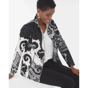 Chico's Zenergy Paisley Jacket Active Zip Size 0/2 US lightweight NWT 7084