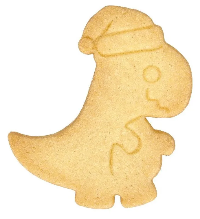 Christmas Dino Cookie Cutter with Embossed Detail