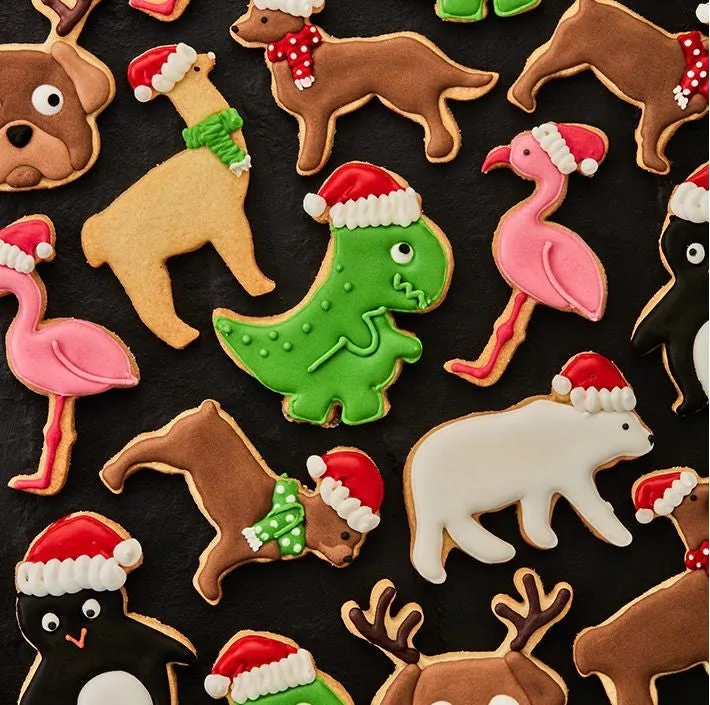 Christmas Dino Cookie Cutter with Embossed Detail