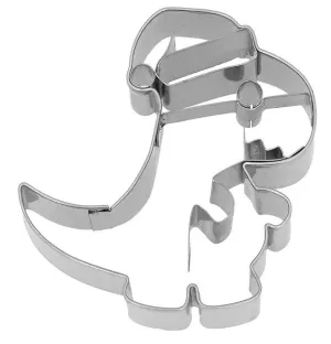 Christmas Dino Cookie Cutter with Embossed Detail