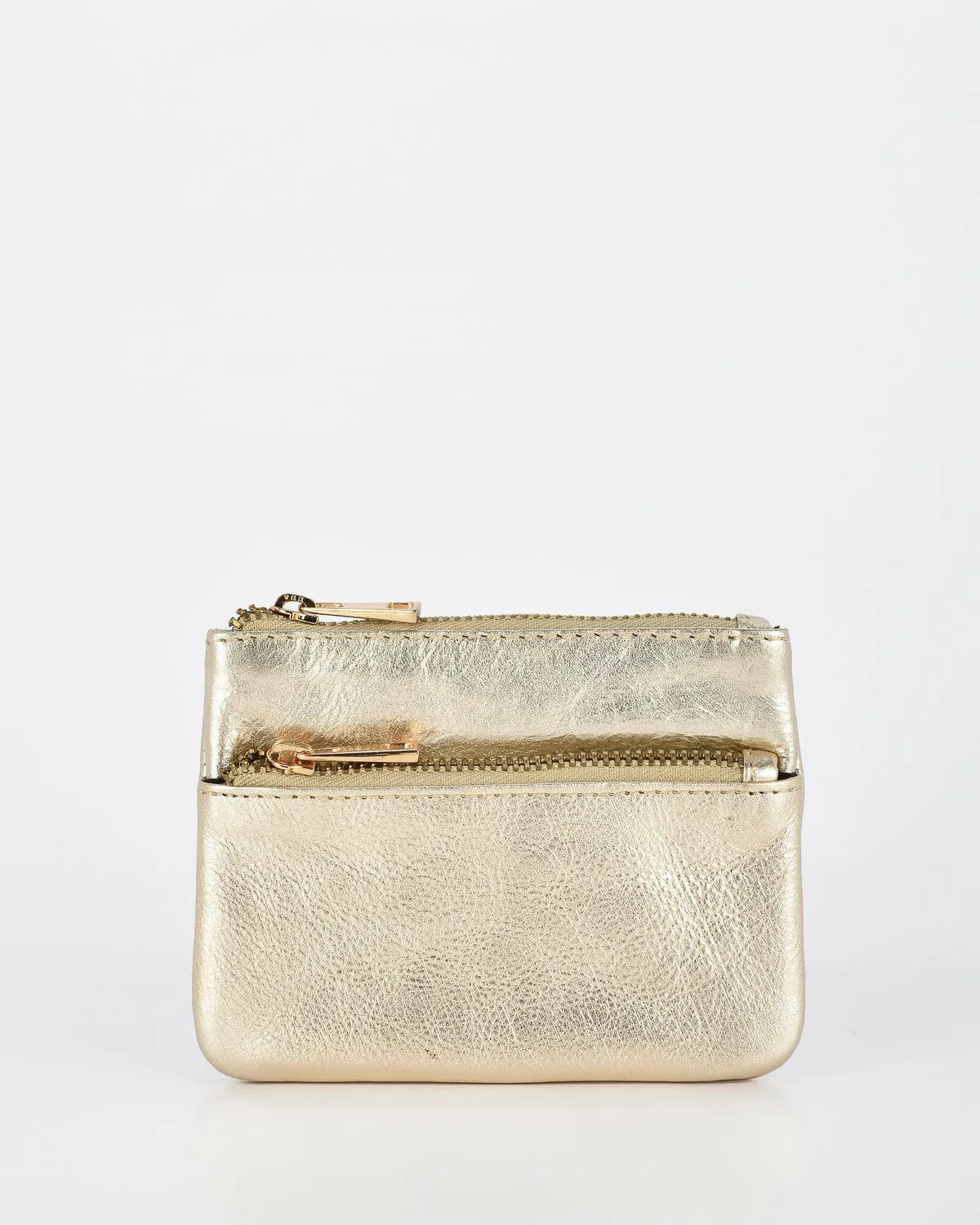 COMET METALLIC LEATHER CARD & COIN PURSE