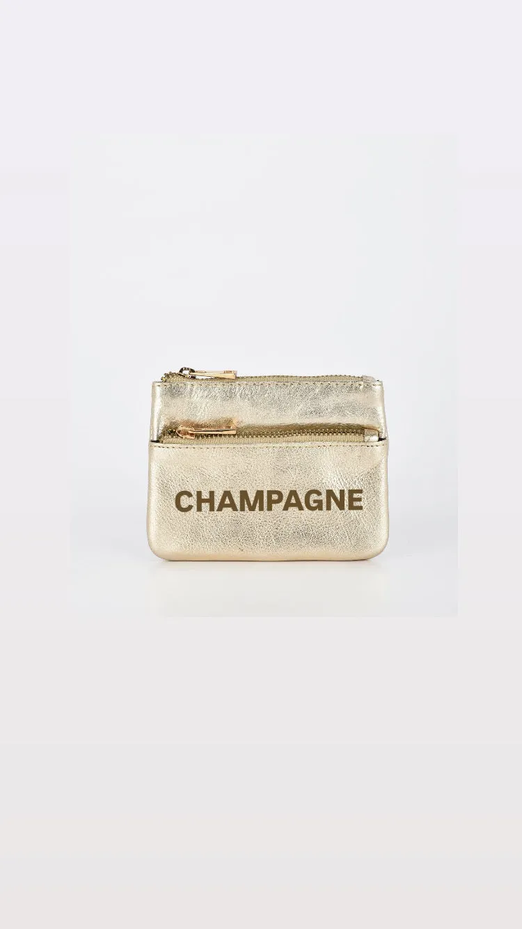 COMET METALLIC LEATHER CARD & COIN PURSE