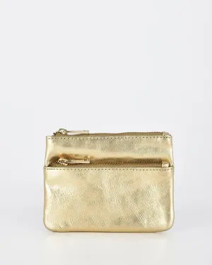 COMET METALLIC LEATHER CARD & COIN PURSE
