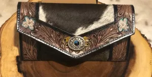 Cowhide Tooled Wallet