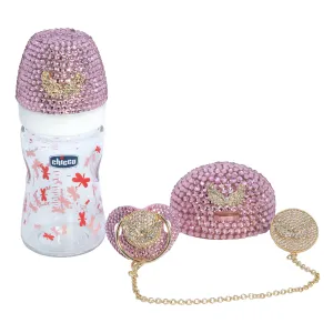 Crystals 4 pieces Pacifier & Clip   Pacifier Box   Bottle Set