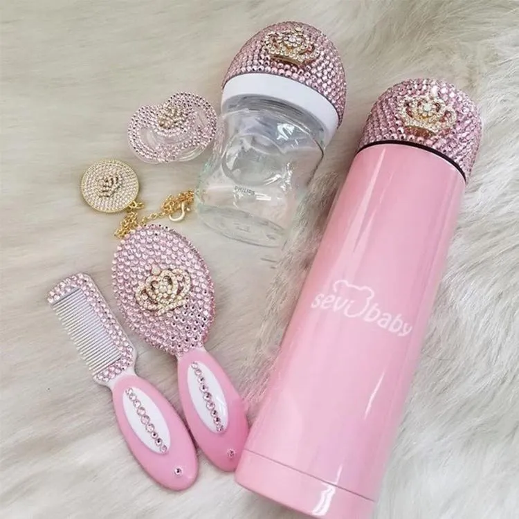 Crystals Pacifier & Clip   Bottle   Thermo Bottle   Hair Brush Set