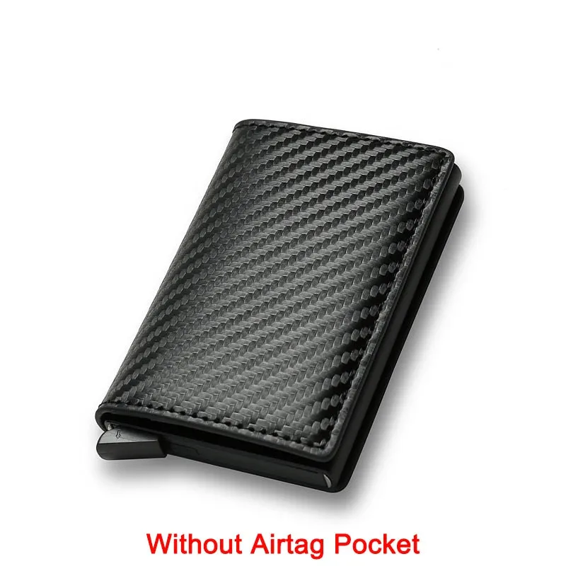 DIENQI Anti Rfid Protection Men Women Credit Card Holder Money Leather Slim Mini Wallet Metal Aluminum Business id Card Case Bag