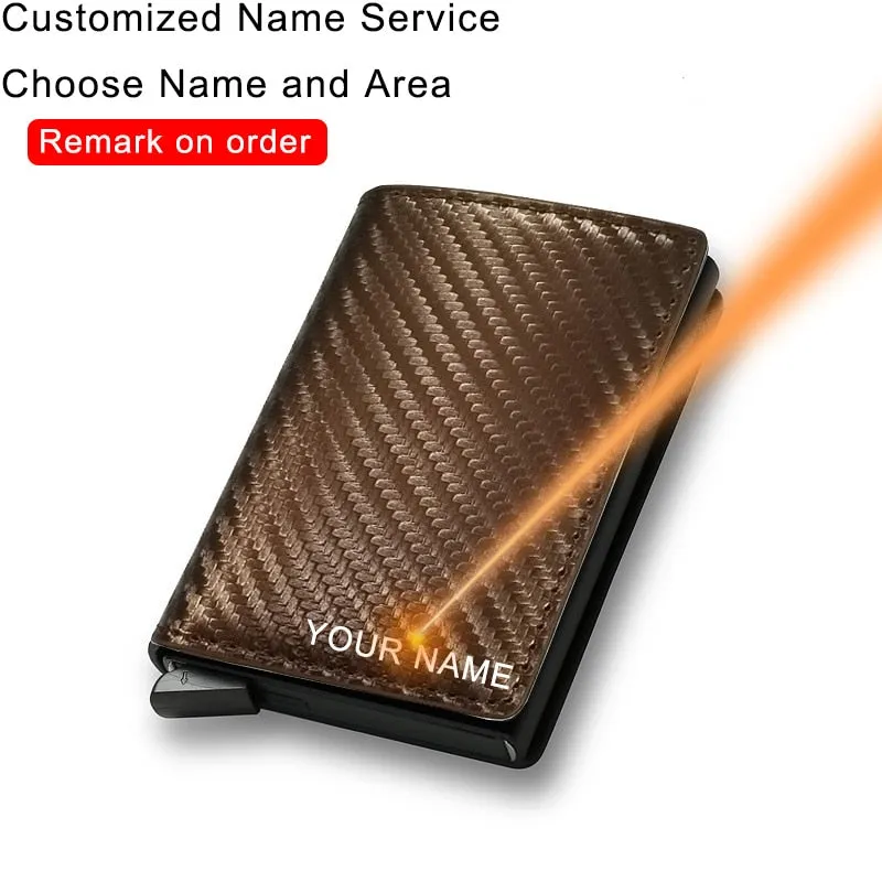 DIENQI Anti Rfid Protection Men Women Credit Card Holder Money Leather Slim Mini Wallet Metal Aluminum Business id Card Case Bag