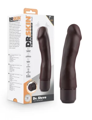 Dr. Skin Silicone  Dr. Steve - 7 Inch Vibrating   - Brown