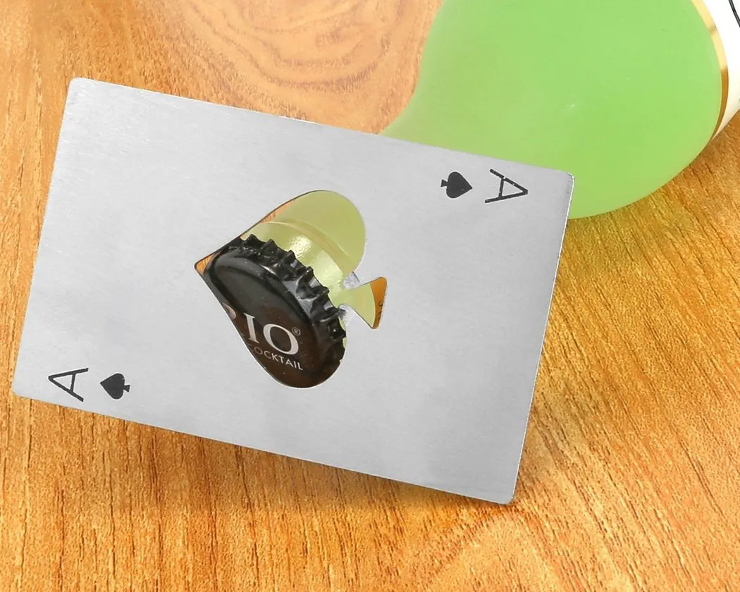 DS. DISTINCTIVE STYLE Poker Shaped Cap Opener and Bottle Opener Ring