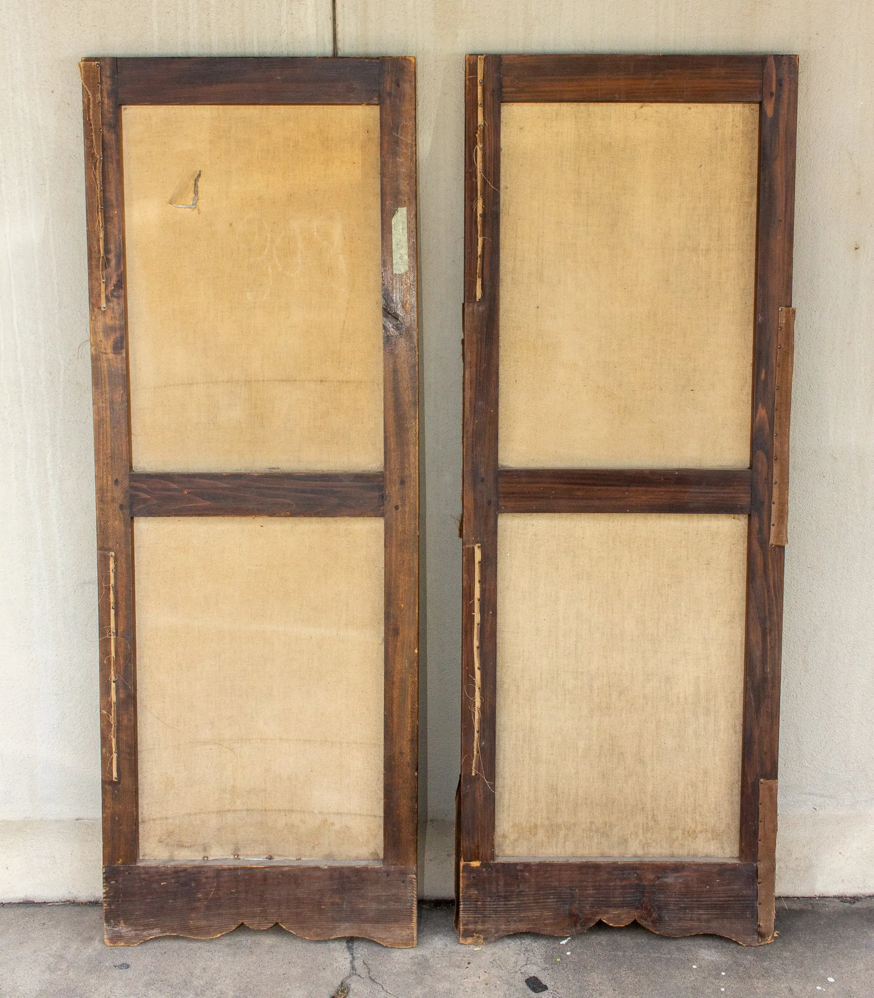Early 19th Century French Painted Screen Panels in Blue and White
