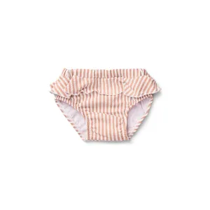 Elise Baby Girl Swim Pants - Y/D stripe: Coral blush/creme de la creme