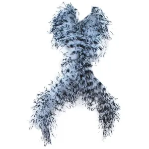ELIZABETH MASON COUTURE White Ostrich Wrap, Rhinestone Closure