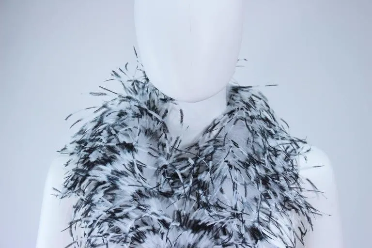 ELIZABETH MASON COUTURE White Ostrich Wrap, Rhinestone Closure