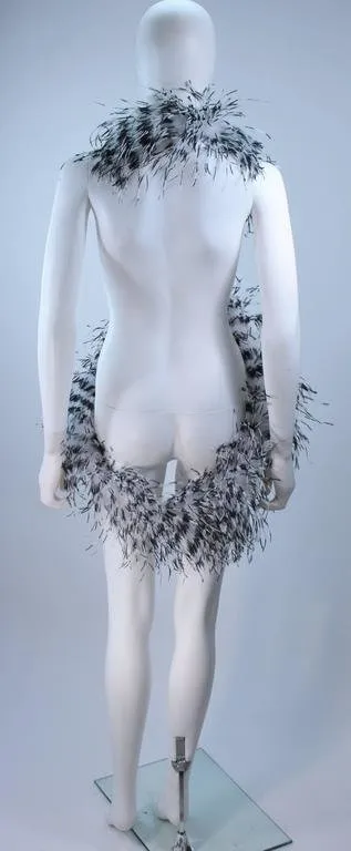 ELIZABETH MASON COUTURE White Ostrich Wrap, Rhinestone Closure