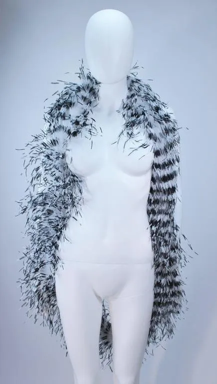 ELIZABETH MASON COUTURE White Ostrich Wrap, Rhinestone Closure