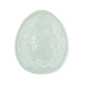 Embossed Bunny Egg Shape Ceramic Plate