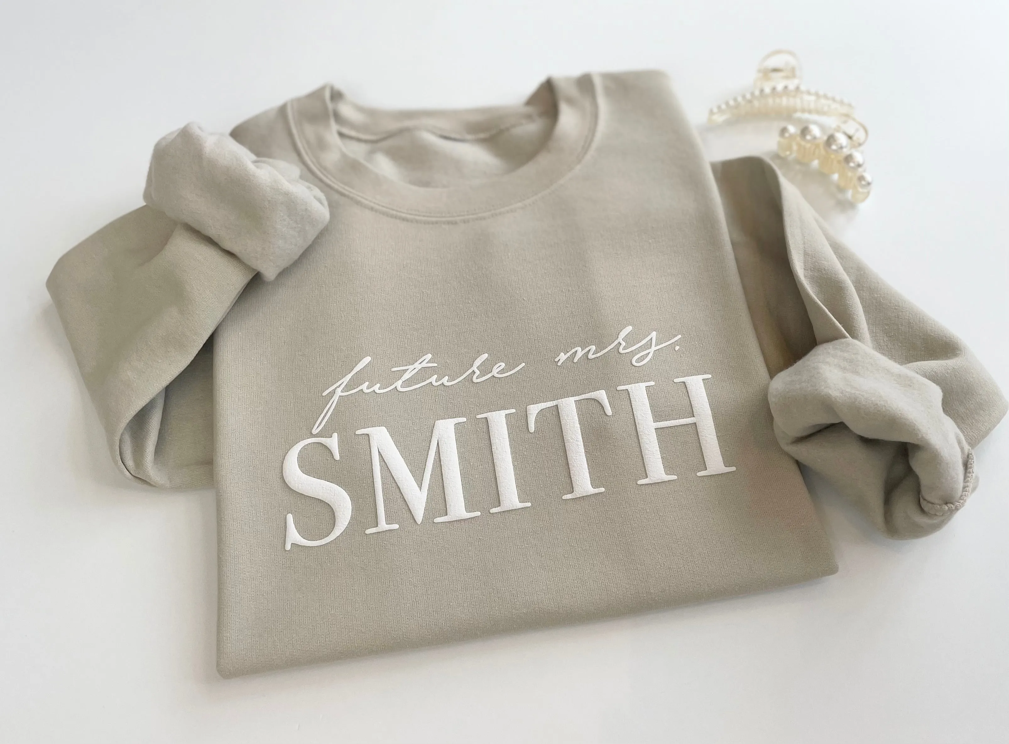 Embossed Custom Future Mrs. Sweatshirt