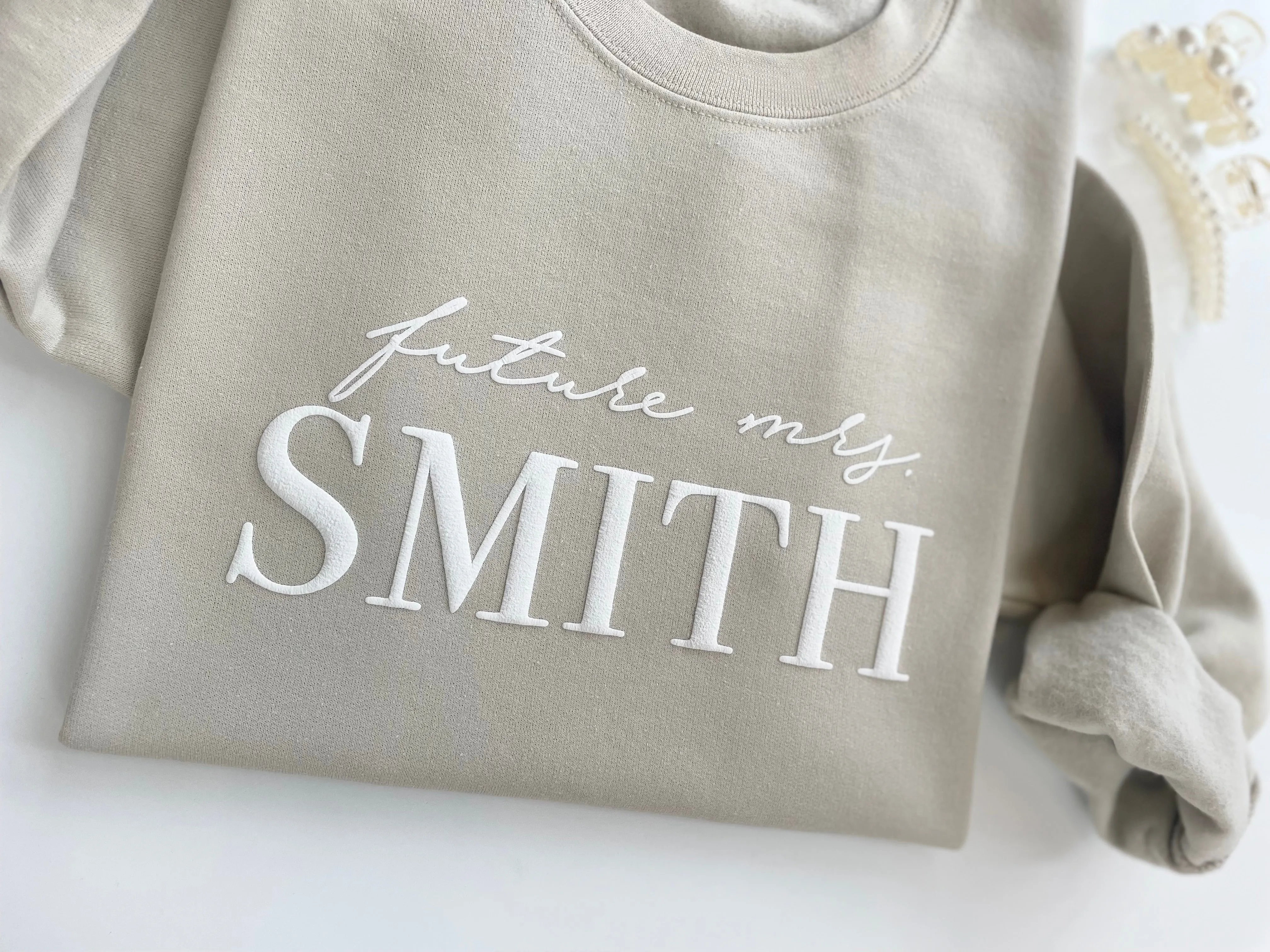 Embossed Custom Future Mrs. Sweatshirt