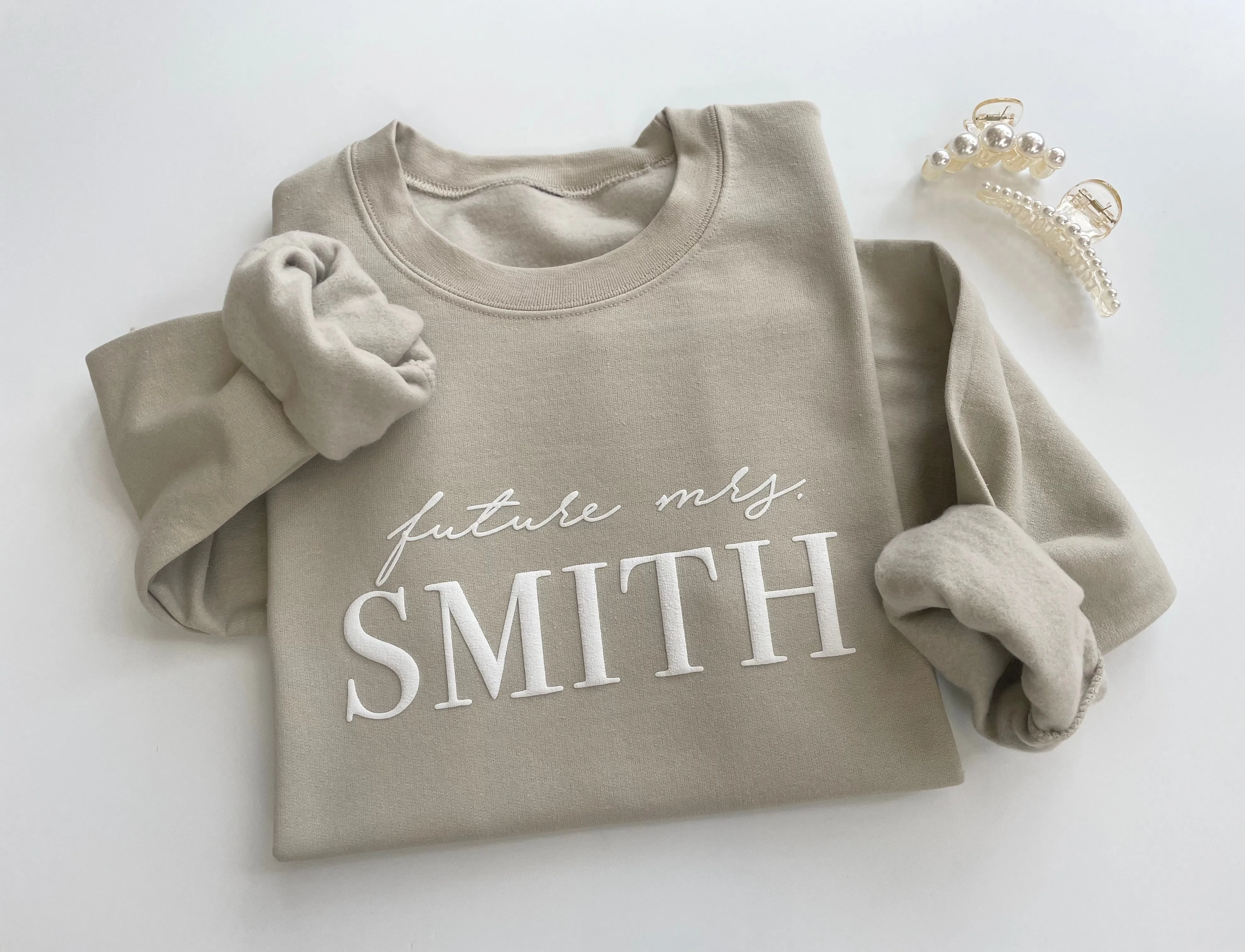 Embossed Custom Future Mrs. Sweatshirt