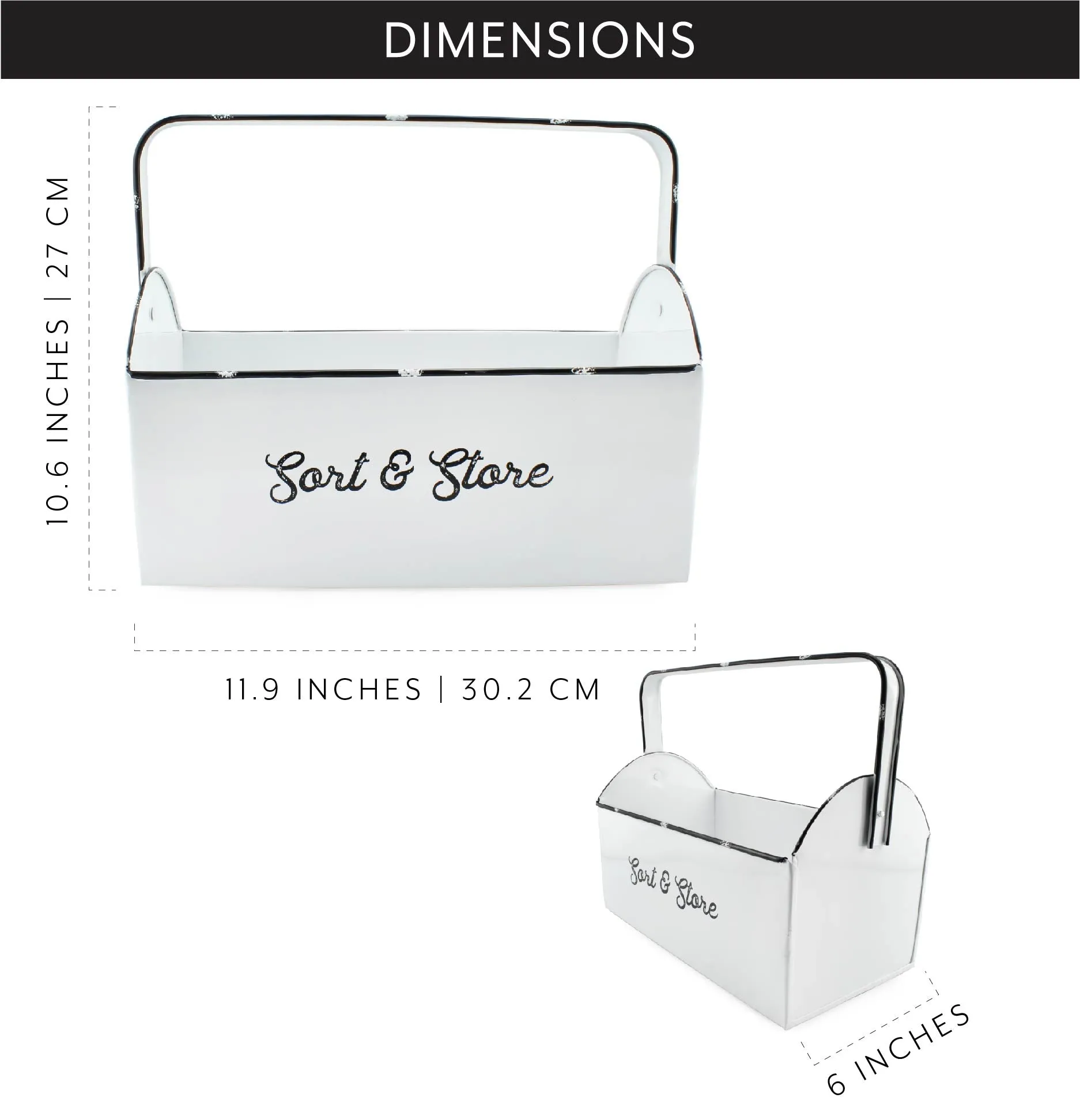 Enamelware Farmhouse Caddy with Handle