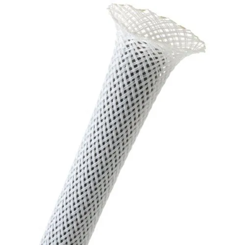 Expandable Braided Sleeve - Flexo PET - 1/8" (3mm) White - 10 Ft