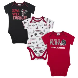 Falcons Baby Boys 3-Pack Short Sleeve Bodysuit