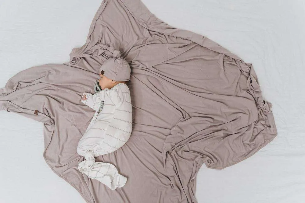 Fawn Striped Everything Knotted Newborn Gown