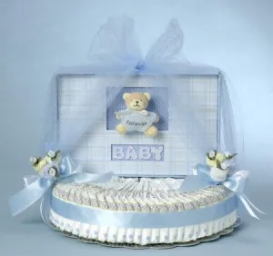 Forever Baby Book Diaper Cake- Boy Baby Gift