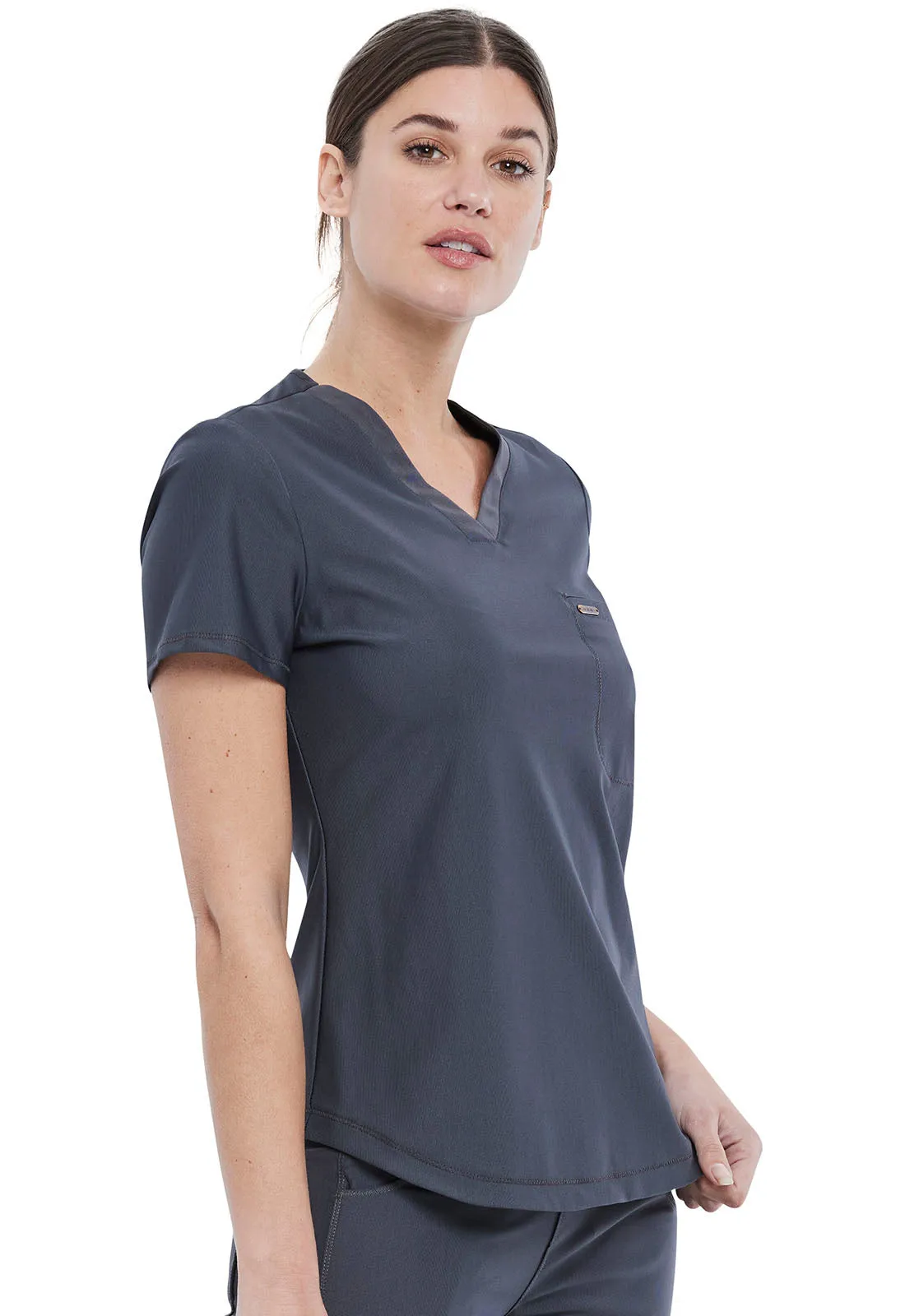 Form CK819 Tuckable V-Neck Top Pewter