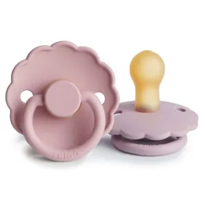 FRIGG Daisy Natural Rubber Pacifier 2-Pack | Baby Pink/Soft Lilac