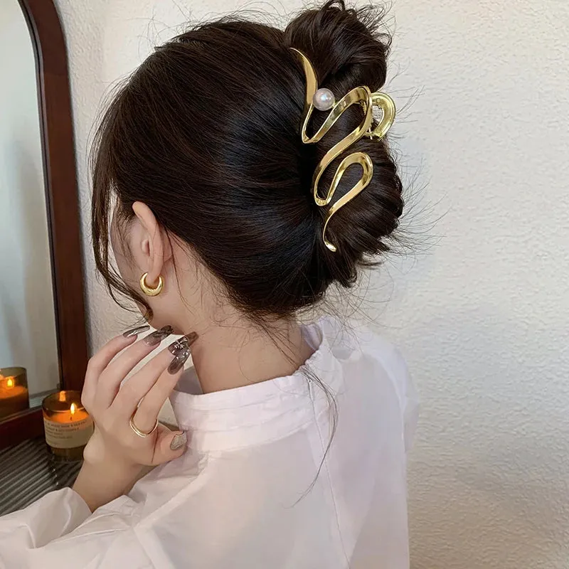Geometric Gold & Silver Hair Claw