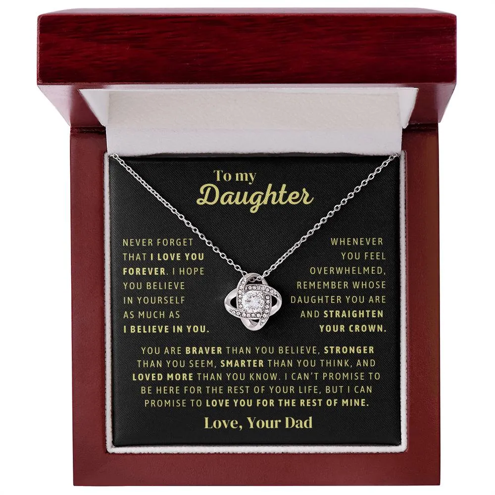 Gift From Dad, To My Daughter Necklace, Love Knot Necklace, Daughter Jewelry