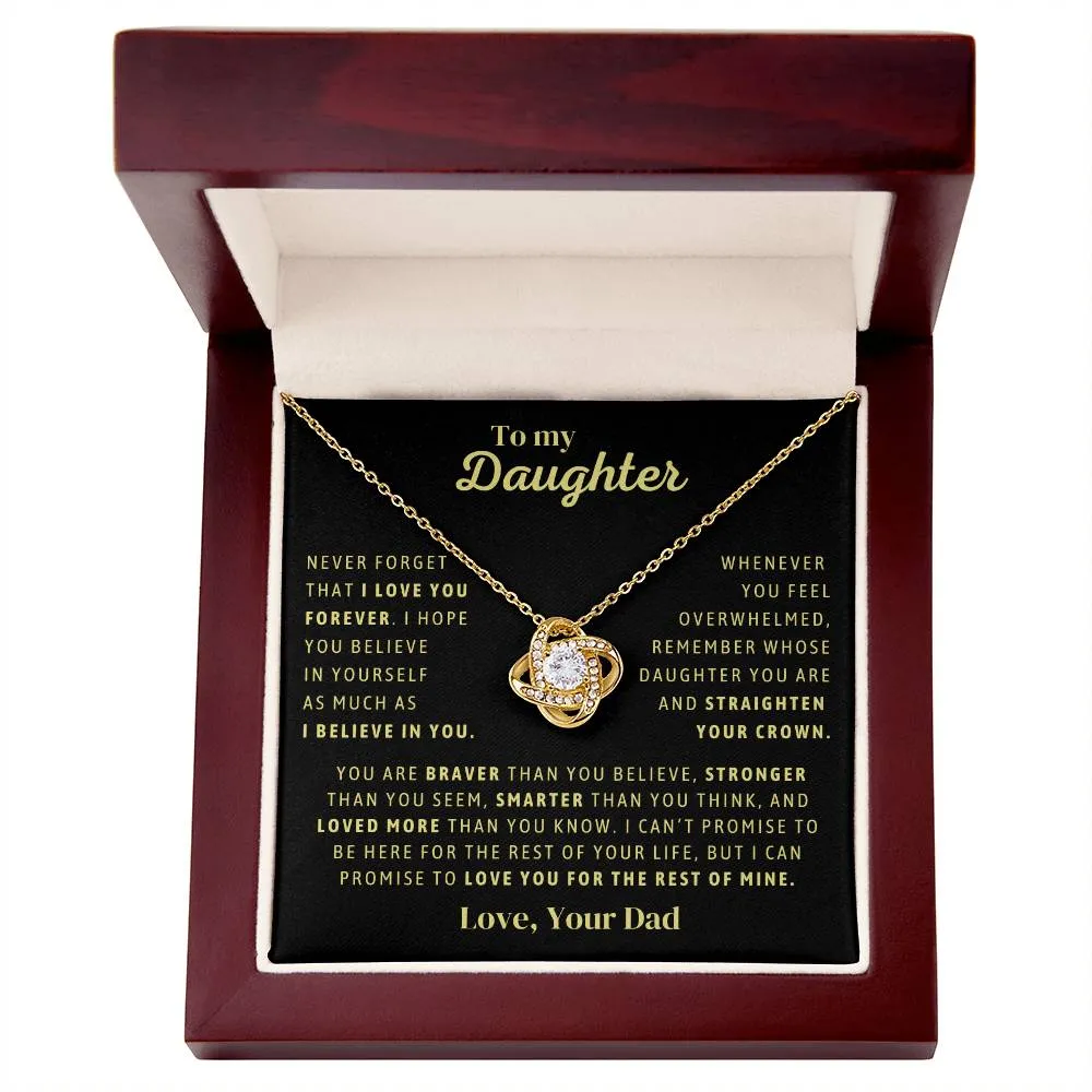 Gift From Dad, To My Daughter Necklace, Love Knot Necklace, Daughter Jewelry